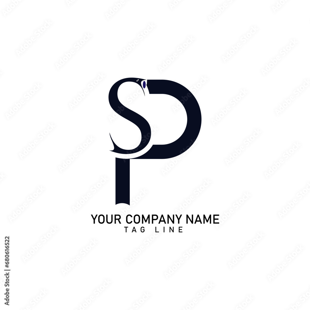 Fototapeta premium Letter SP luxury logo design vector