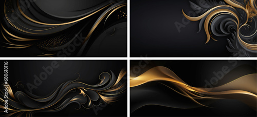 presentation glow shine smooth curve graphic luxury shiny frame gold elegant layout illustration