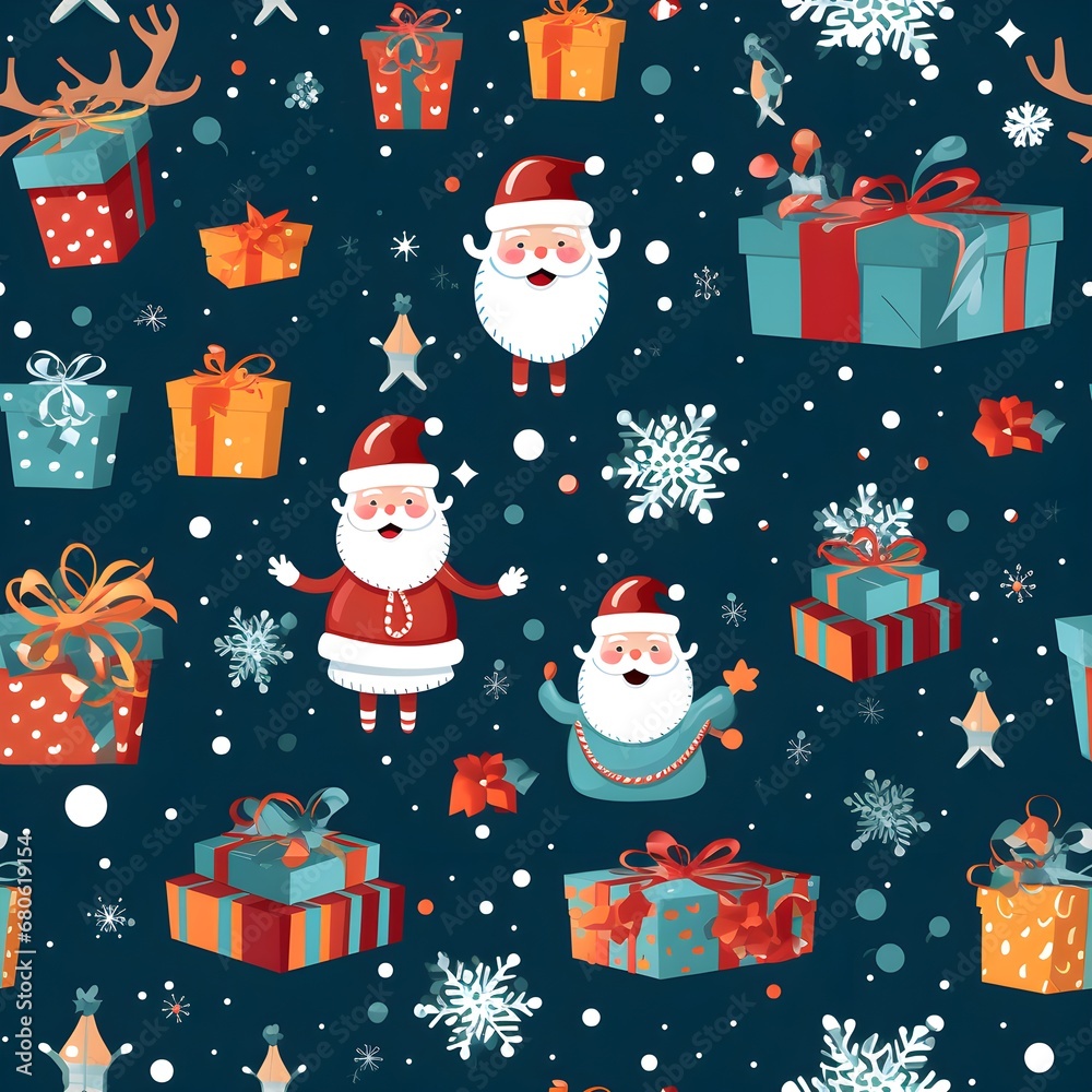 christmas seamless pattern with santa claus christmas seamless pattern with santa claus