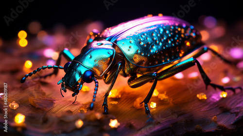 colourful stag beetle on the tree © Love Mohammad
