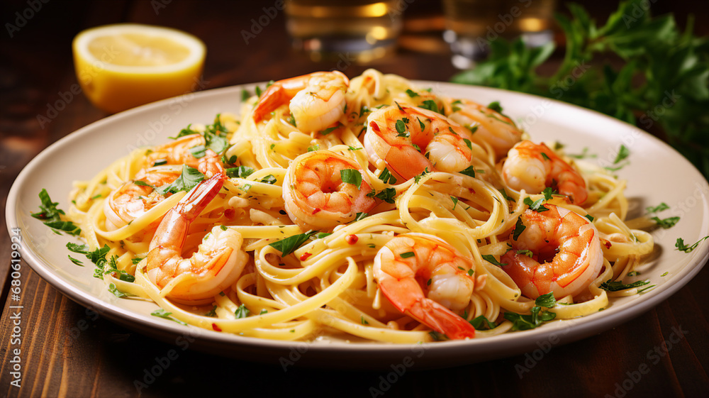 Exquisite Shrimp Scampi Pasta with Garlic and Lemon Exquisite Shrimp Scampi Pasta with Garlic and Lemon