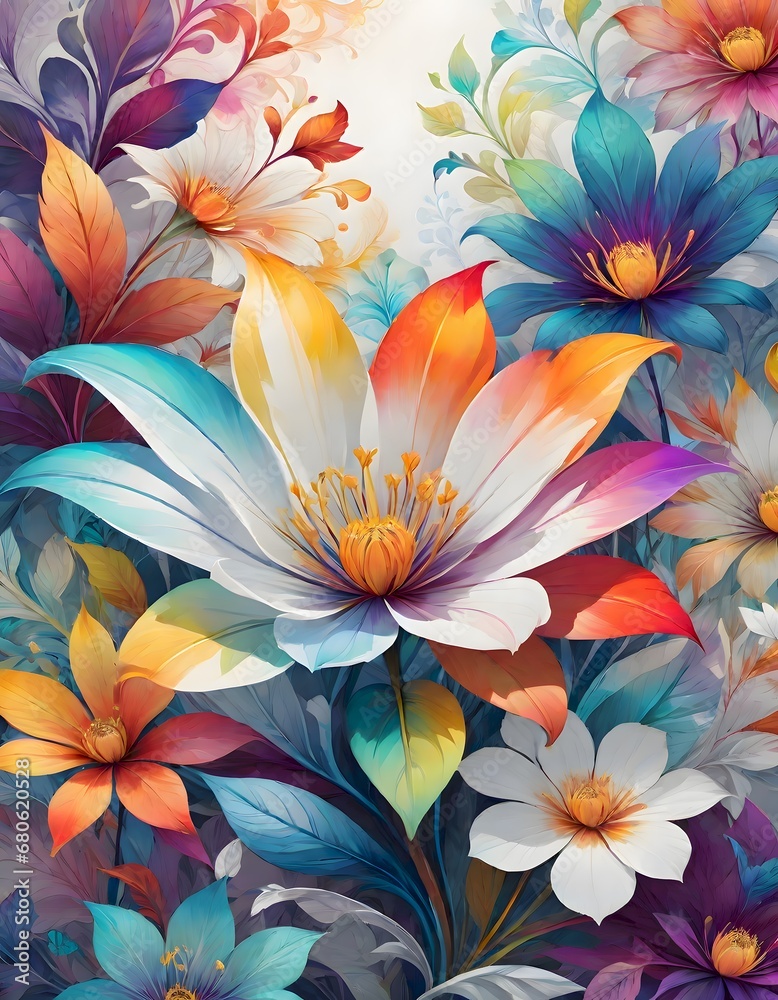 Wild Flower Landscape, Generative Ai Wild Flower Landscape, Generative Ai