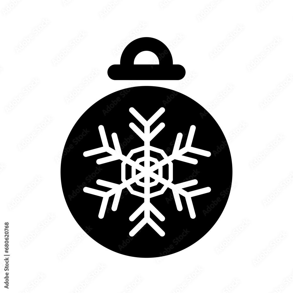 Black Christmas ball outline icon. Simple christmas balls isolated on white background. Holiday christmas decoration. Decorative element for Christmas and New Year design. Vector graphics.