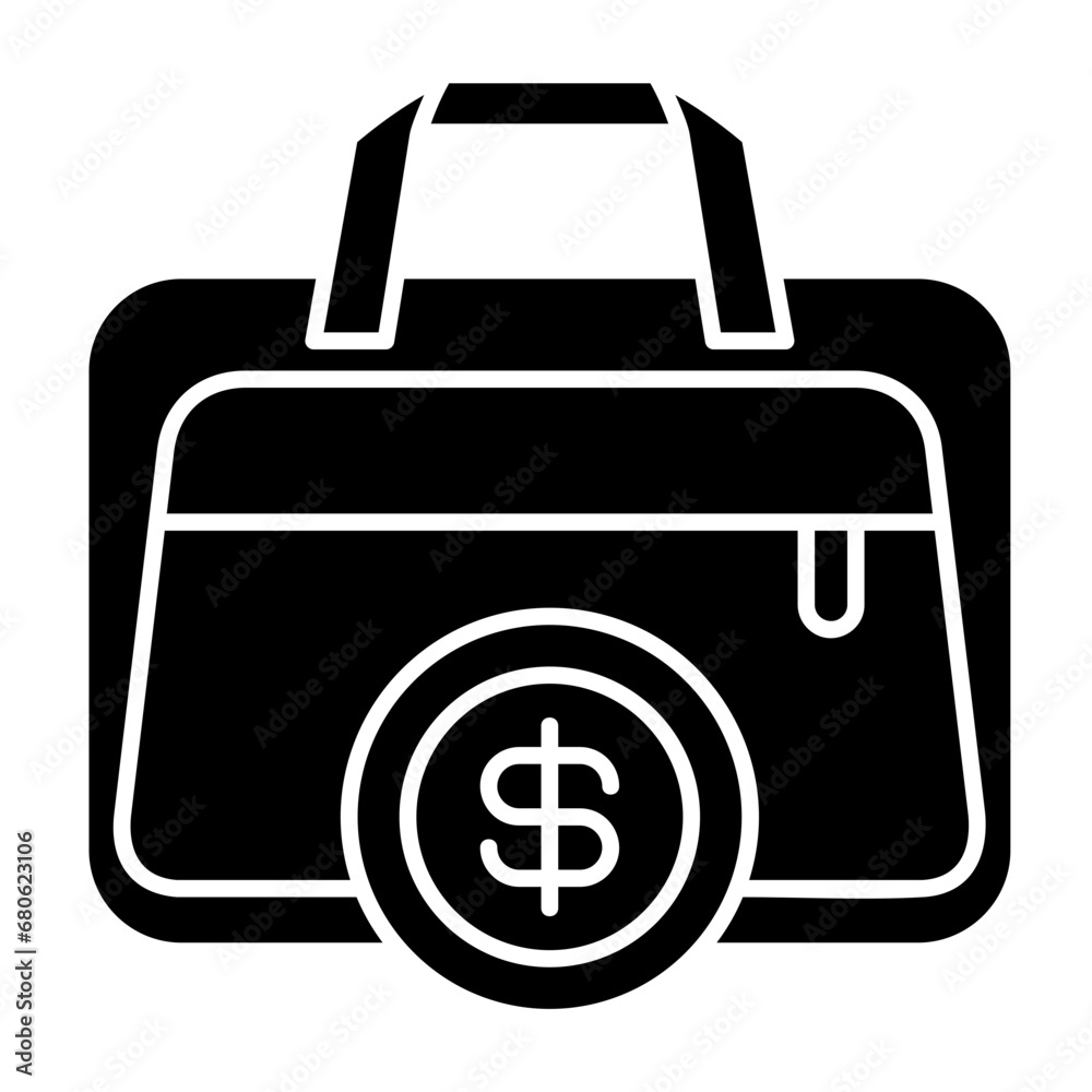 Briefcase glyph icon illustration vector graphic Briefcase glyph icon illustration vector graphic