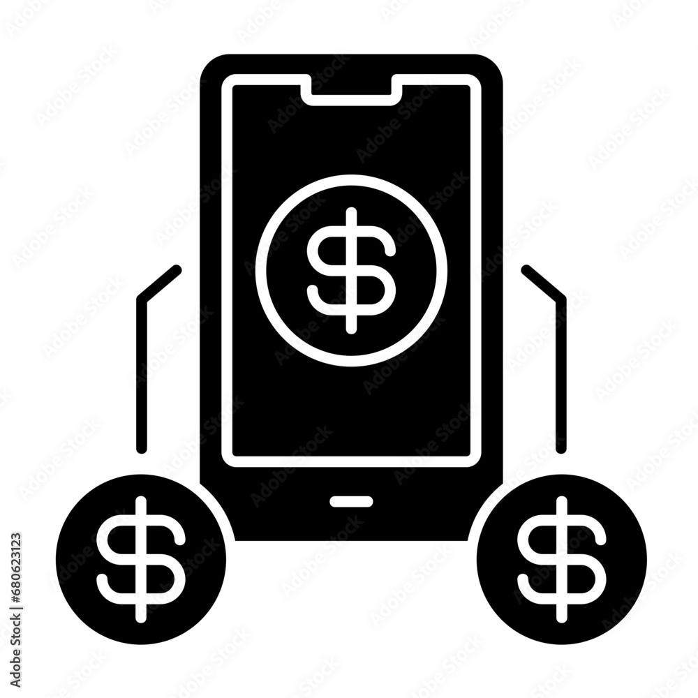 Digital Currency glyph icon illustration vector graphic