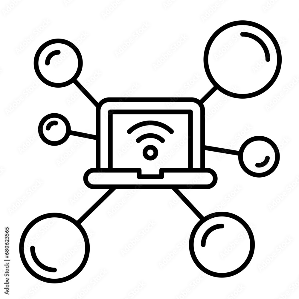 Network line icon illustration vector graphic Network line icon illustration vector graphic