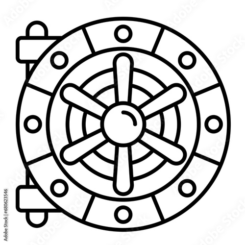 Vault line icon illustration vector graphic