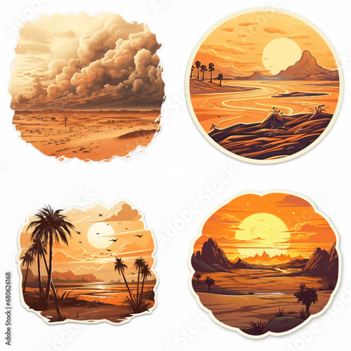 paradise resort palm sunrise horizon silhouette calm scenery sunlight scene sand trees 