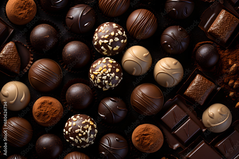 chocolate candies in a box background chocolate candies in a box background