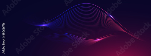 Abstract purple background with flowing lines. Dynamic waves. vector illustration.