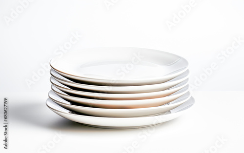 Set of plates on table