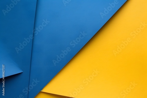 a bunch of blue and yellow sheets of paper Generative AI