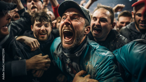 Victorious Moments. Triumphant Scene. Super Bowl Closing Moments