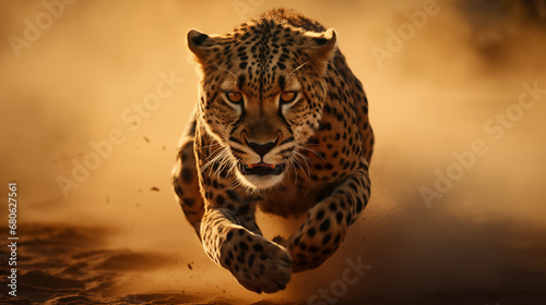 Running for the Kill: Ferocious Cheetah with Claws Extended for a Deadly Strike, Generative AI
