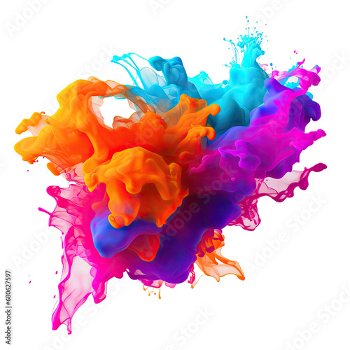 Gradient vibrant color splash on transparent background, PNG file