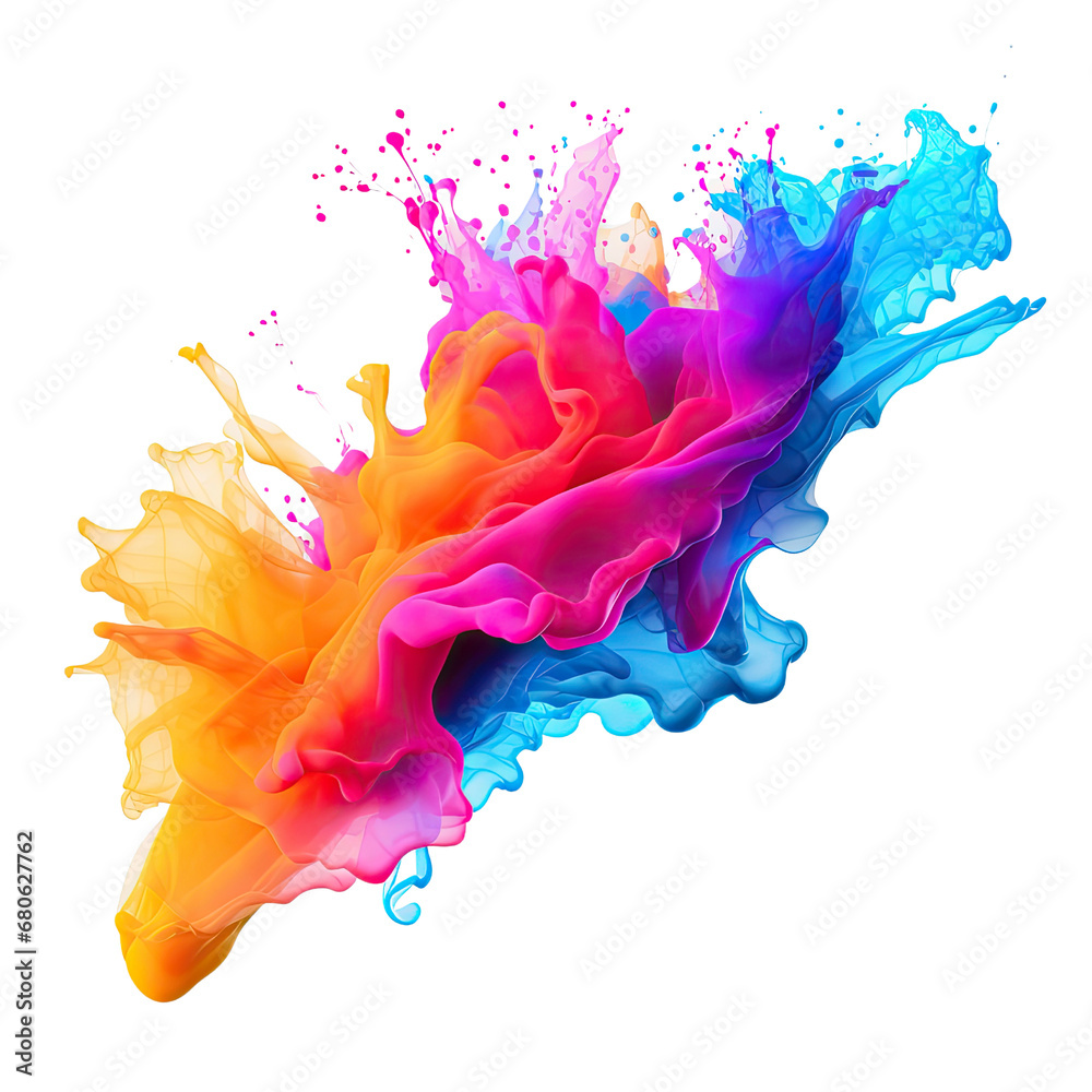 Gradient vibrant color splash on transparent background, PNG file
