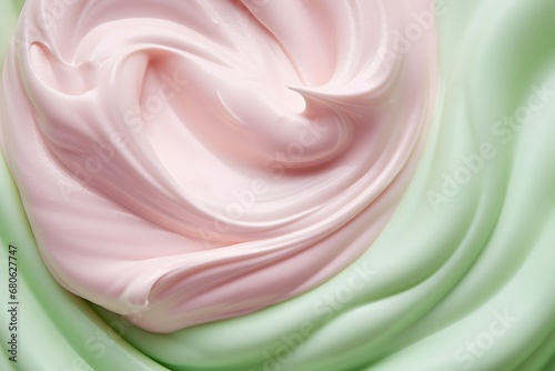 a close up of a pink and green swirl Generative AI