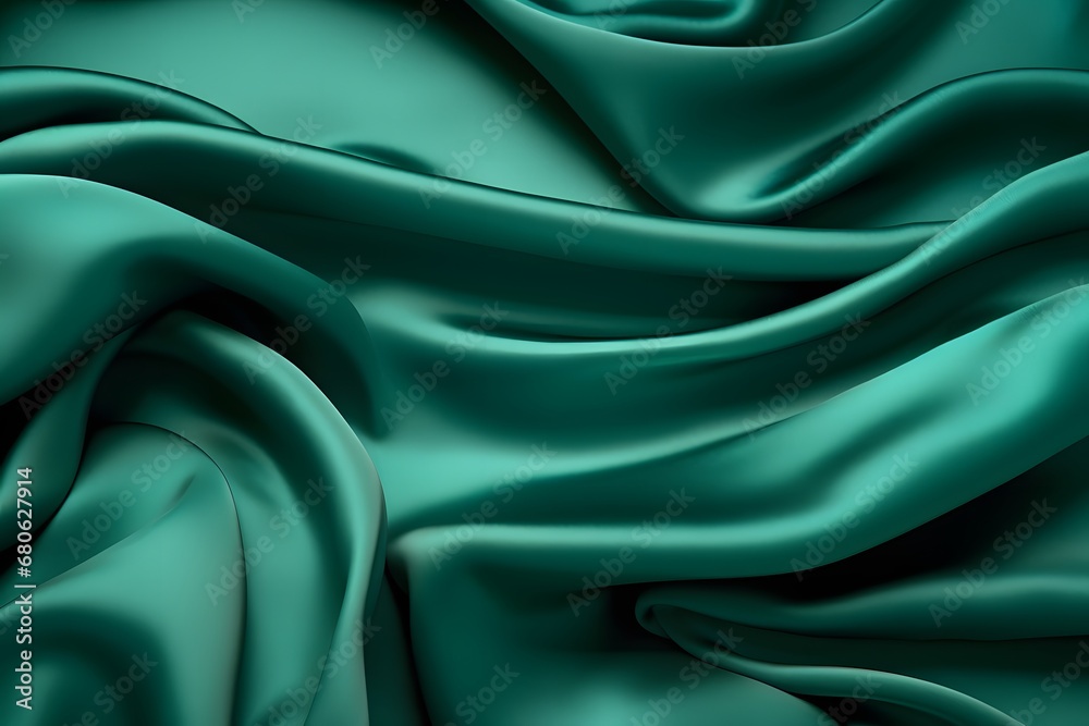 a close up of a green satin fabric Generative AI a close up of a green satin fabric Generative AI