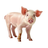 A pig on transparent background, PNG file