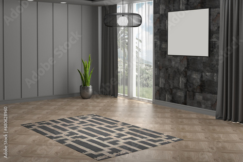 Fototapeta Naklejka Na Ścianę i Meble -  Empty interior room 3d Render. Modern interior design .