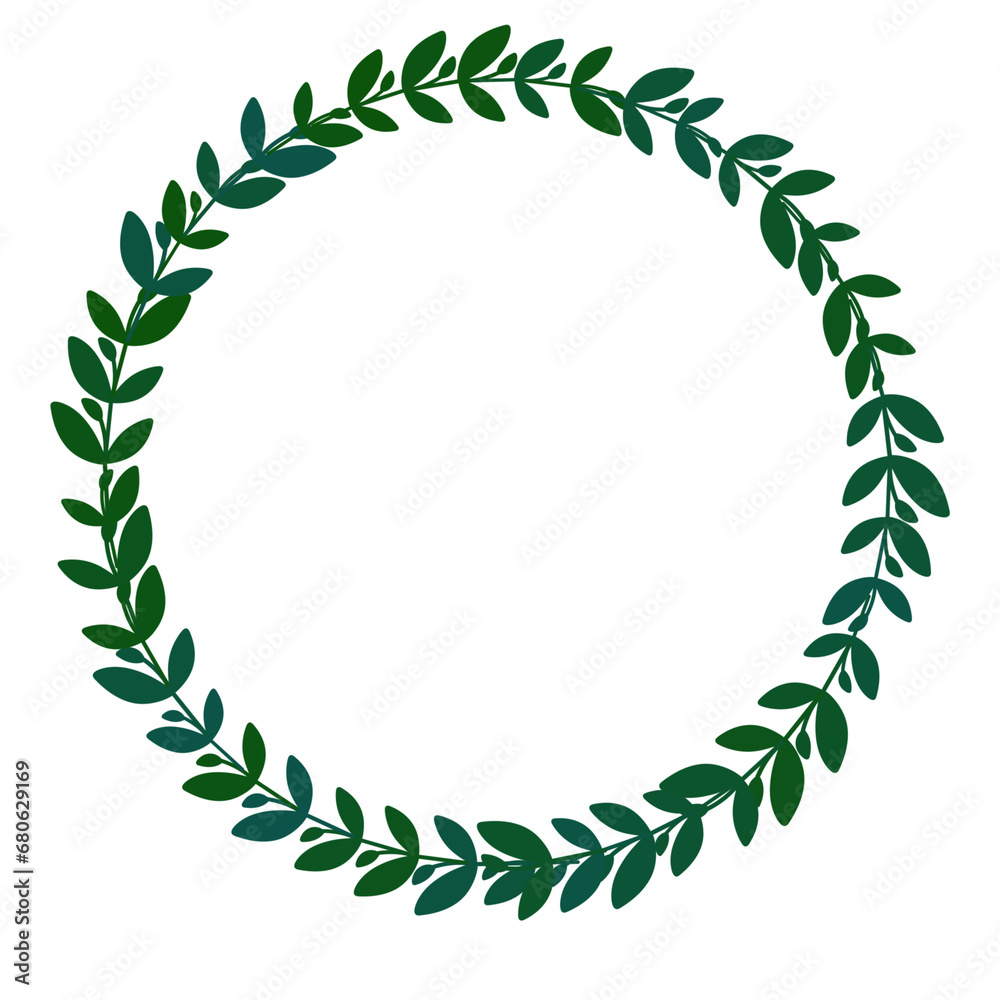 Green circle frame of leaves Green circle frame of leaves