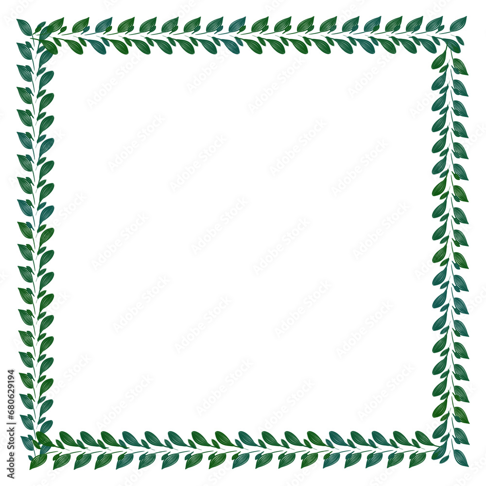 A square frame of leaves