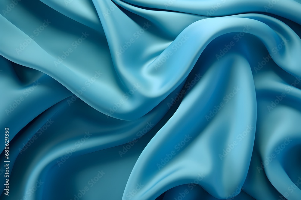 Obraz premium a close up of a blue satin fabric Generative AI