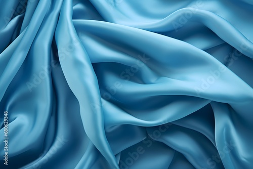 a close up view of a blue fabric Generative AI