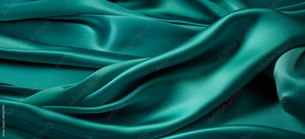 a close up of a green satin fabric Generative AI a close up of a green satin fabric Generative AI