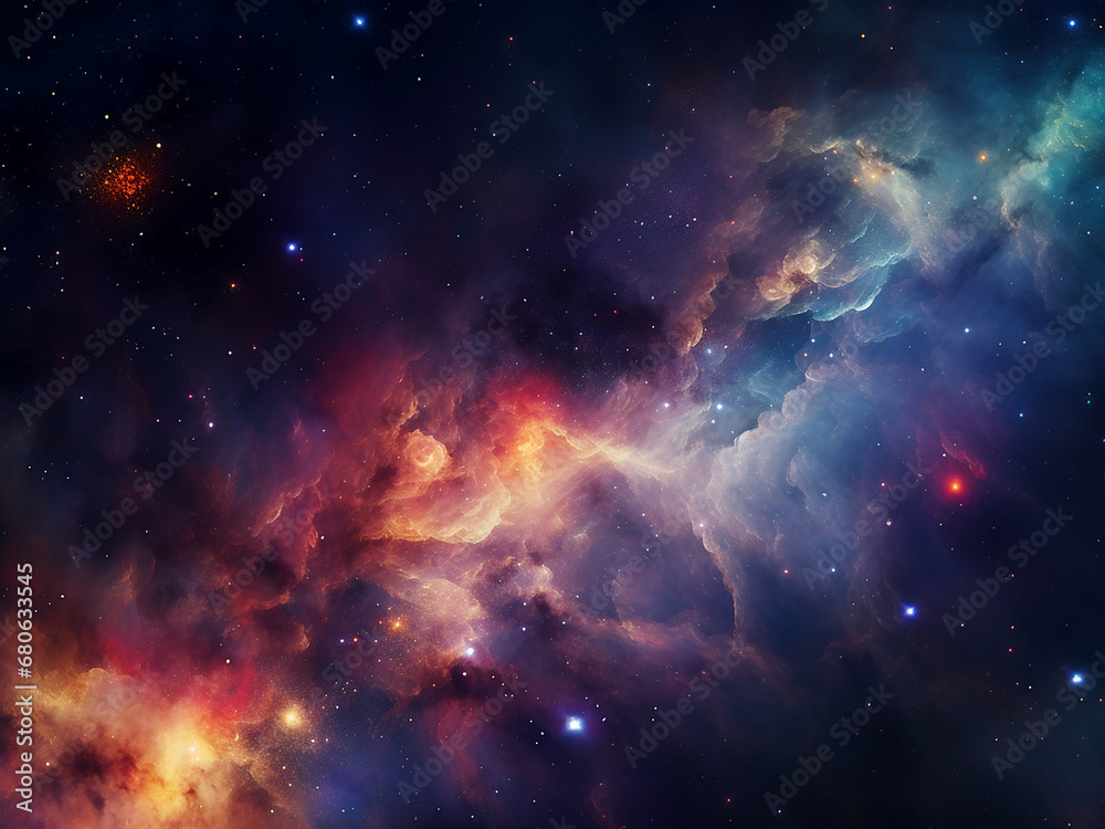 Cosmic nebulae bright adding charm to the galaxy. AI Generation. Cosmic nebulae bright adding charm to the galaxy. AI Generation.