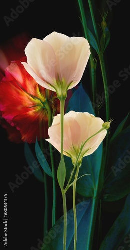 eustoma flower growing in a greenhouse