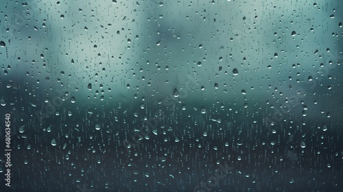 a close up of water droplets on a window Generative AI