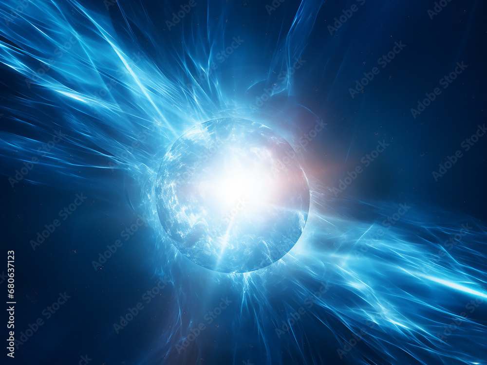 A space adorned with Solar Storm Blue hues. AI Generation. A space adorned with Solar Storm Blue hues. AI Generation.