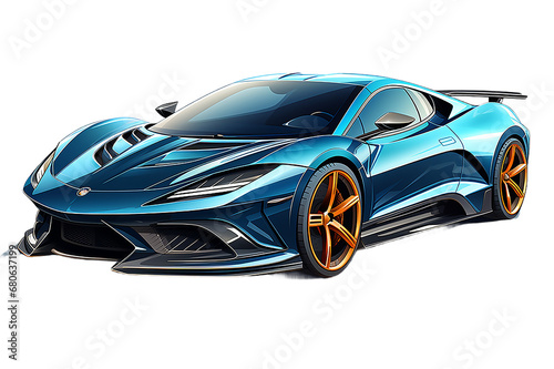 3d rendered fictional car illustration of a generic hyper car png background photo