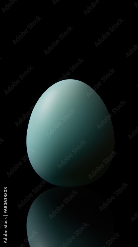 a close up of an egg on a black surface with a reflection of the egg on the surface with a reflection of the egg on the top of the egg. a close up of an egg on a black surface with a reflection of the egg on the surface with a reflection of the egg on the top of the egg.
