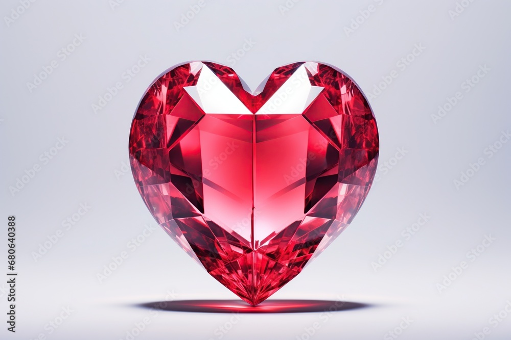 Bright Valentines Day crystal heart background for holiday promotion Bright Valentines Day crystal heart background for holiday promotion
