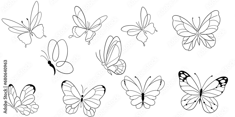 Silhouette butterfly, butterfly tattoo, graphics, card design Silhouette butterfly, butterfly tattoo, graphics, card design