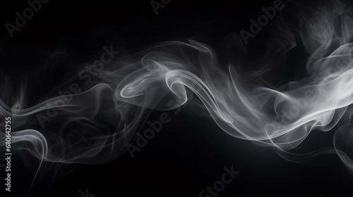 White smoke billowing against a pitch-black backdrop.