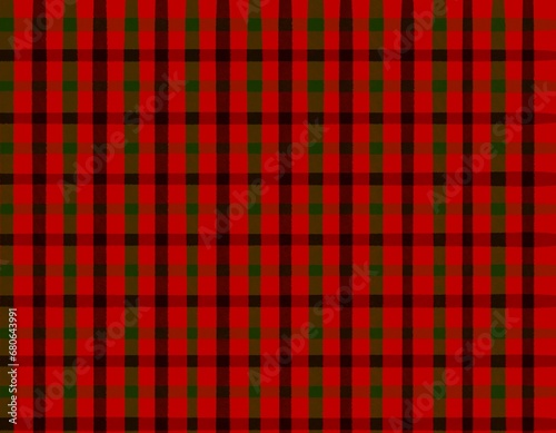 Abstract Christmas checkered, plaid, gingham background in red and green