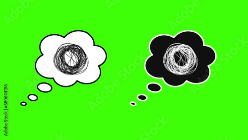 Think Confusion Bubble Animated Video On Green Screen background.