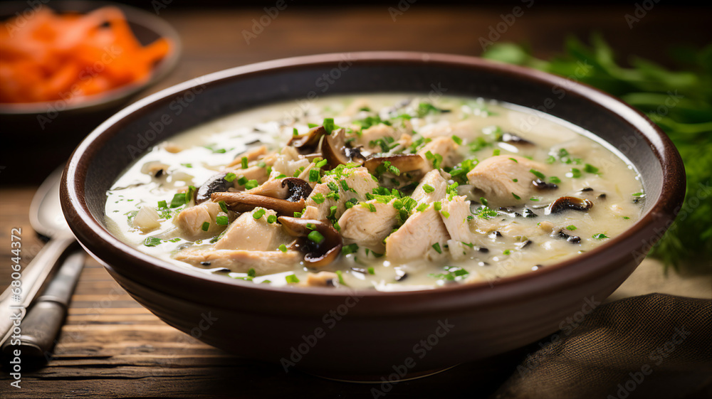 Hearty Chicken and Wild Rice Soup with Fresh Herbs