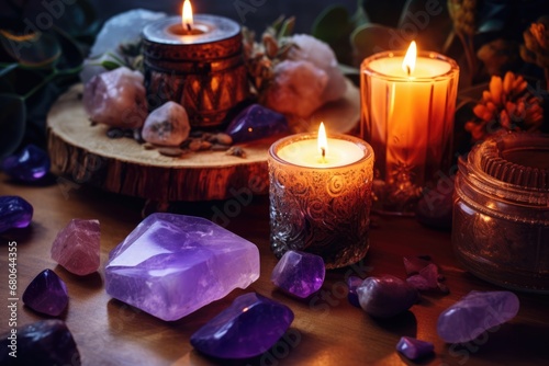 Crystals altar idea. Creating sacred meditaion space with good vibes for home