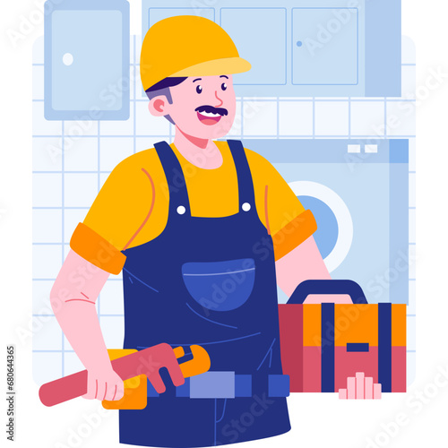 Plumber Character Illustration