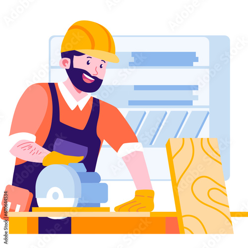 Carpenter Character Illustration