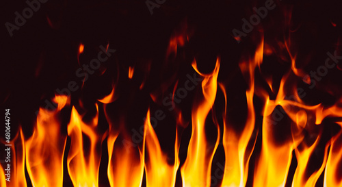 Flames texture background on a black background