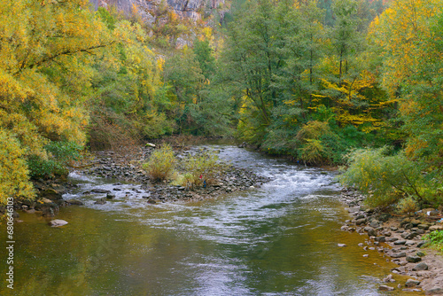 Scenic autumn landscape of Vadu Crisului on a sunny day, Romania, Europe	 photo