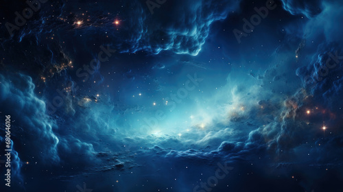 Galaxy and Nebula. Abstract space background. Endless universe with stars and galaxies in outer space. Cosmos art. © angelmaxmixam