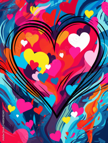 Abstract pop art background with a valentine style of heart --ar 3:4 --v 5.2 Job ID: 6352343e-59a5-46b1-8691-978bcffd8f76