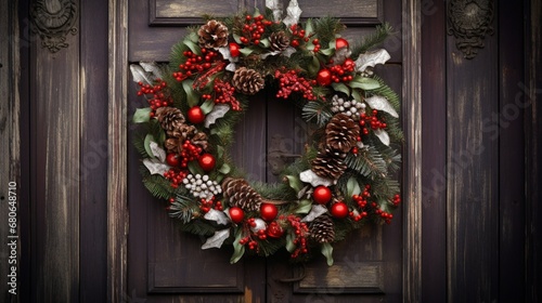 christmas wreath on the door © UMAR_ART