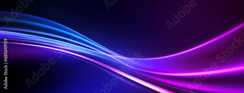 illustration of a modern dark blue and purple neon curve pattern background